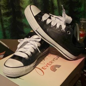 Black & Grey sequins converse